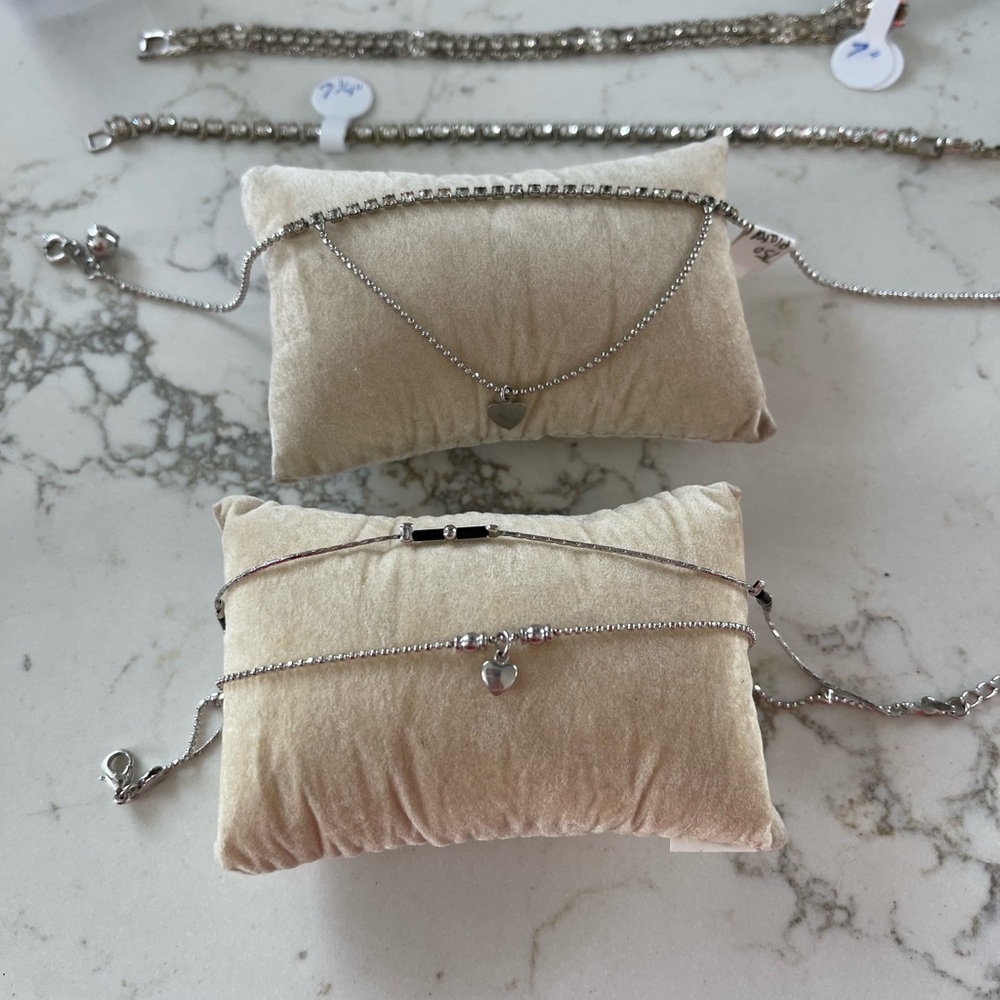 Silver tone anklets and Bracelets 4